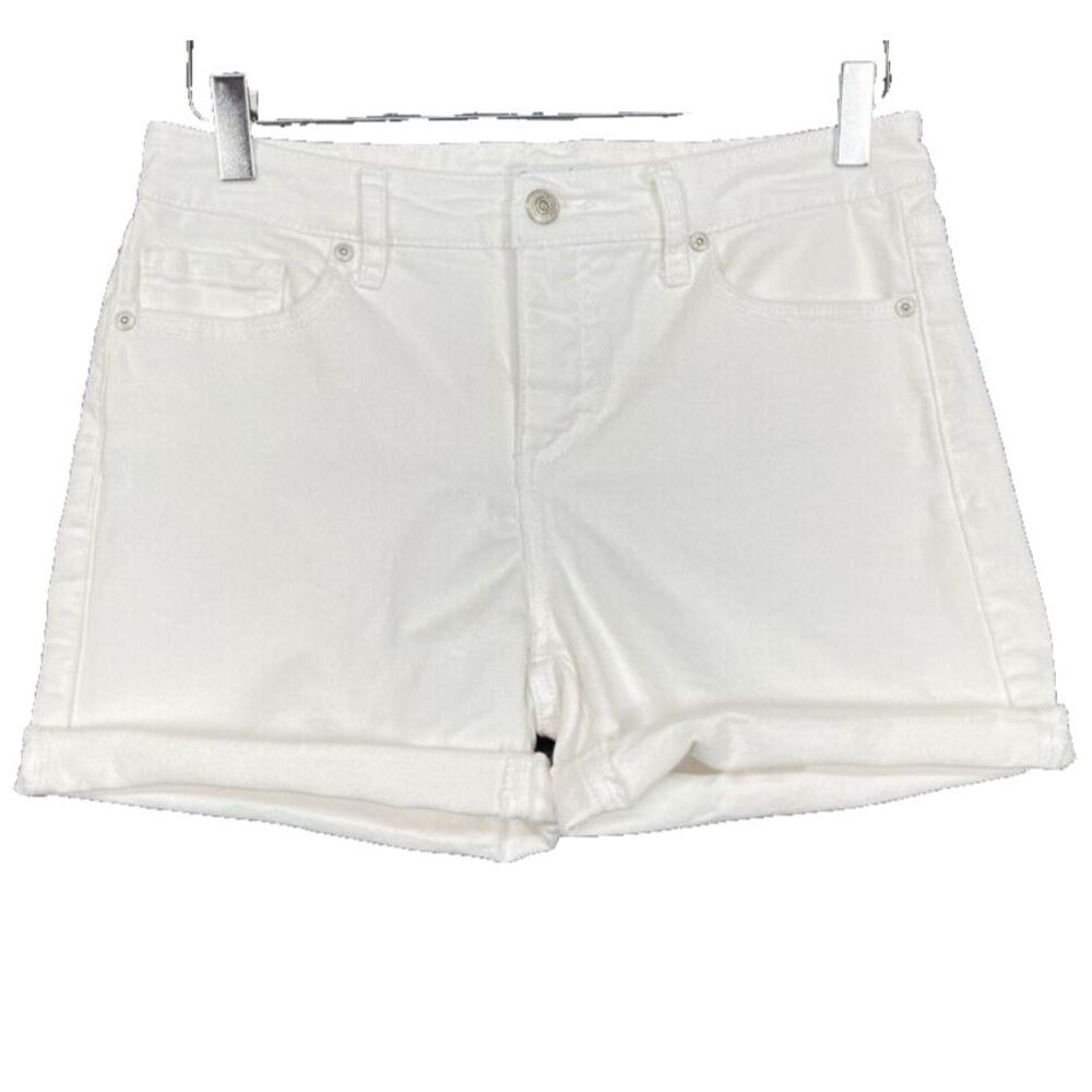 Sofia Vergara‎ Shorts Womens 4 White Gabriella Bermuda Cut Off Cotton Spandex